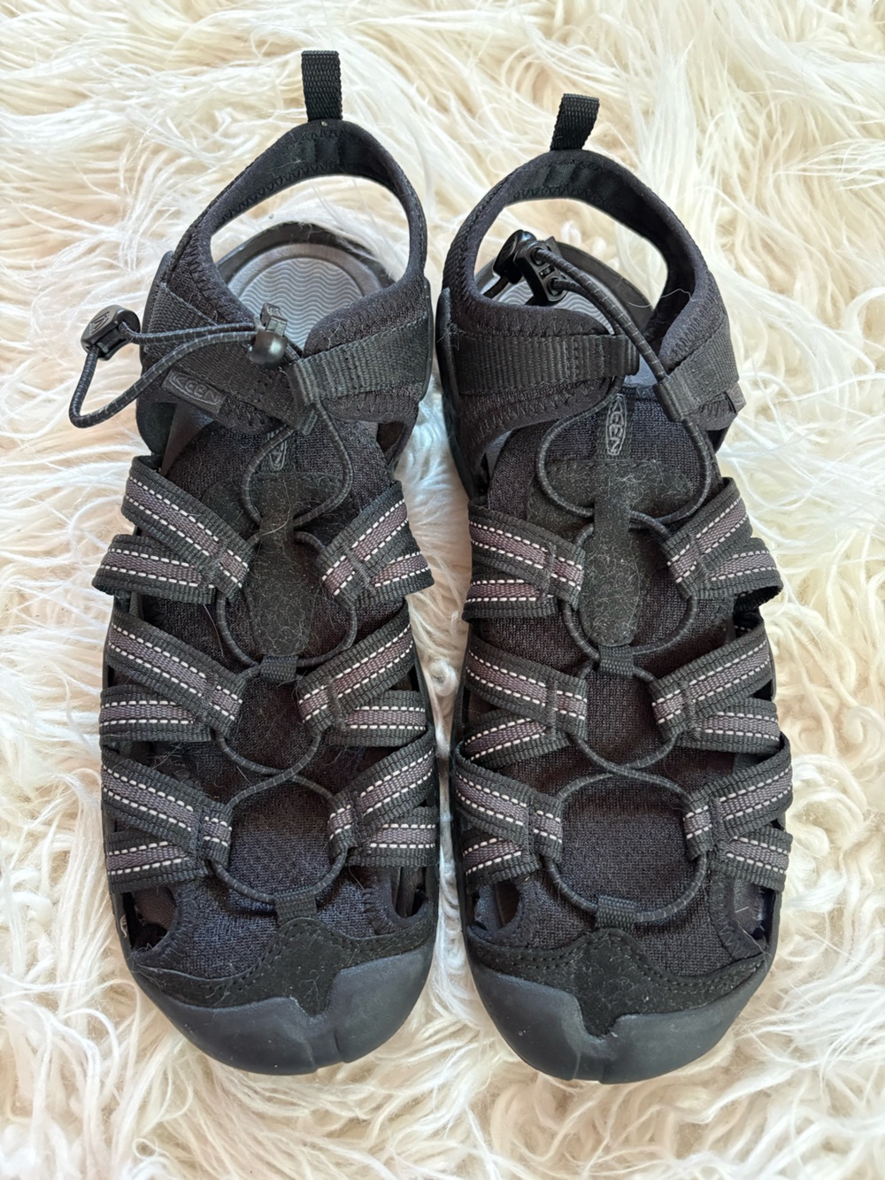 KEEN Whisper Waterproof Hiking Sandals Black Grey Women's Size 10.5